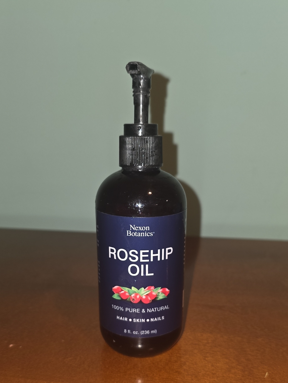 Nexon Botanics Rosehip Oil - Dark Amber Bottle with Navy Label